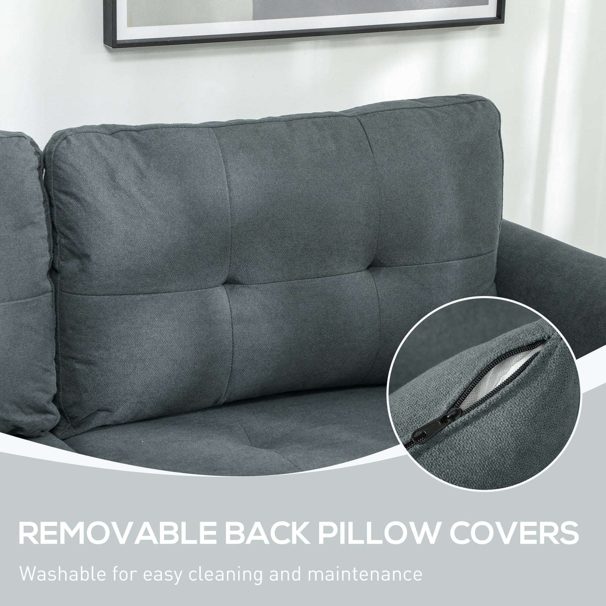 Wise Galleria Storage Sofa with Removable Back Pillow Covers for Easy Cleaning and Maintenance