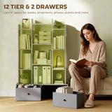 Wise Galleria storage unit with 12 tiers and 2 drawers for books, ornaments, and plants