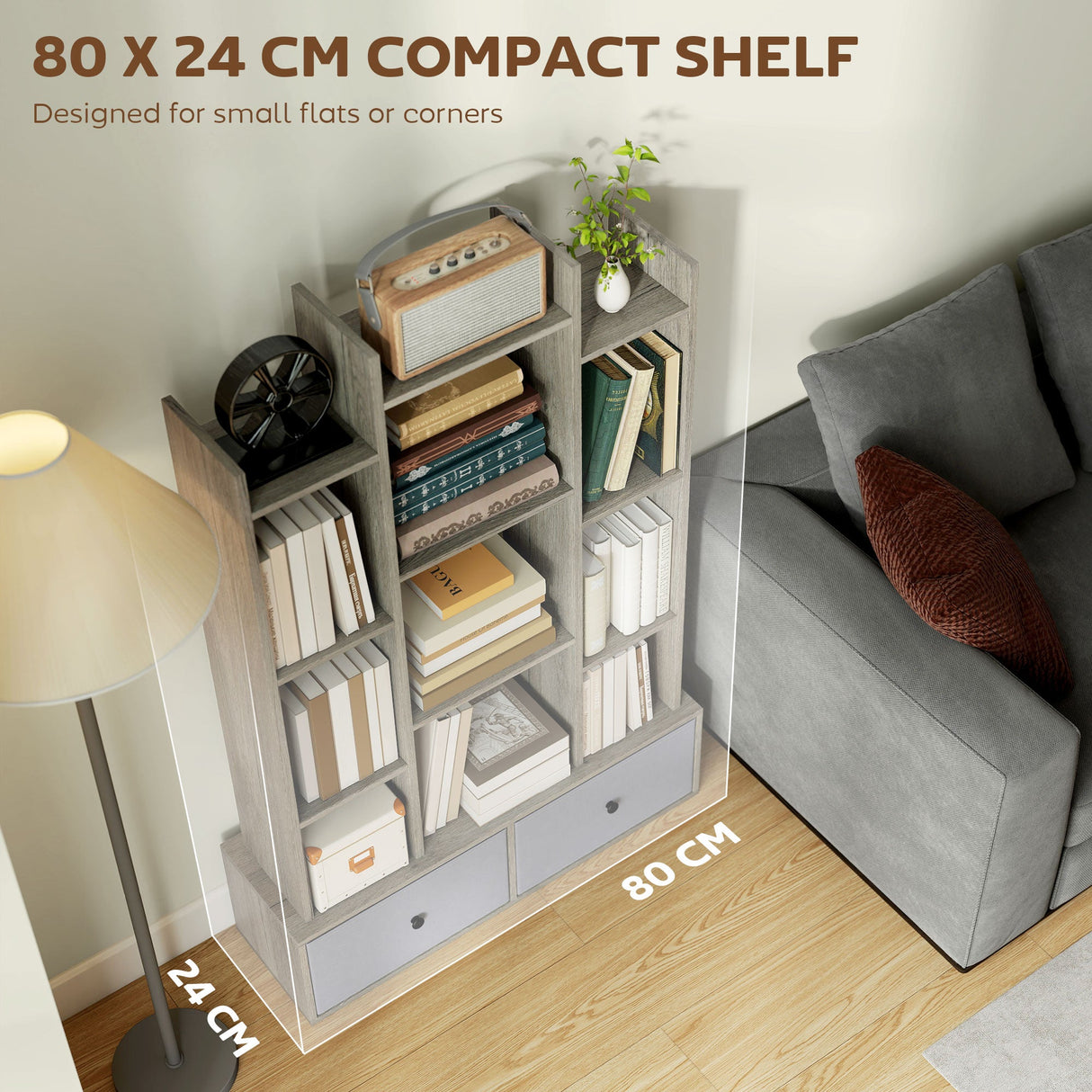 Wise Galleria Storage Unit with 80 x 24 cm dimensions, perfect for small flats or corners