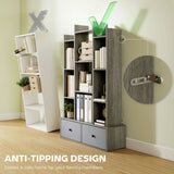 Storage Unit with Anti-Tipping Design and Grey Finish, Ideal for Secure Home Organisation