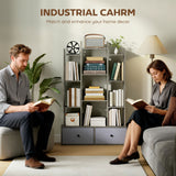 Industrial storage unit with shelves and drawers, enhancing home decor while providing ample storage space