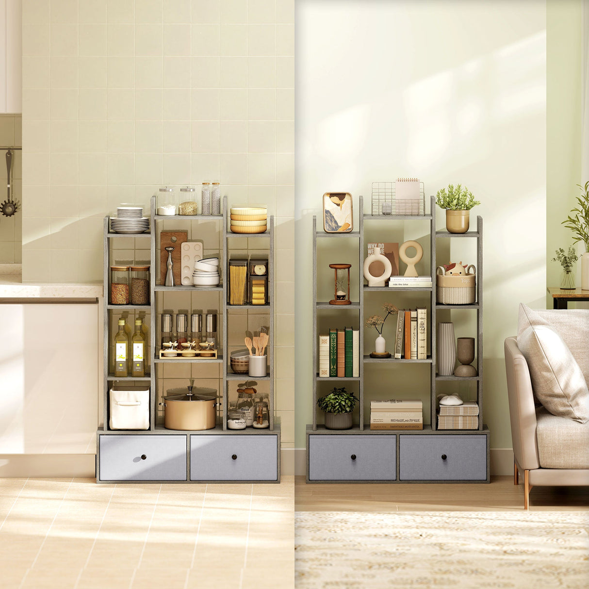 Modern storage unit by Wise Galleria with shelves for kitchen and living room organisation