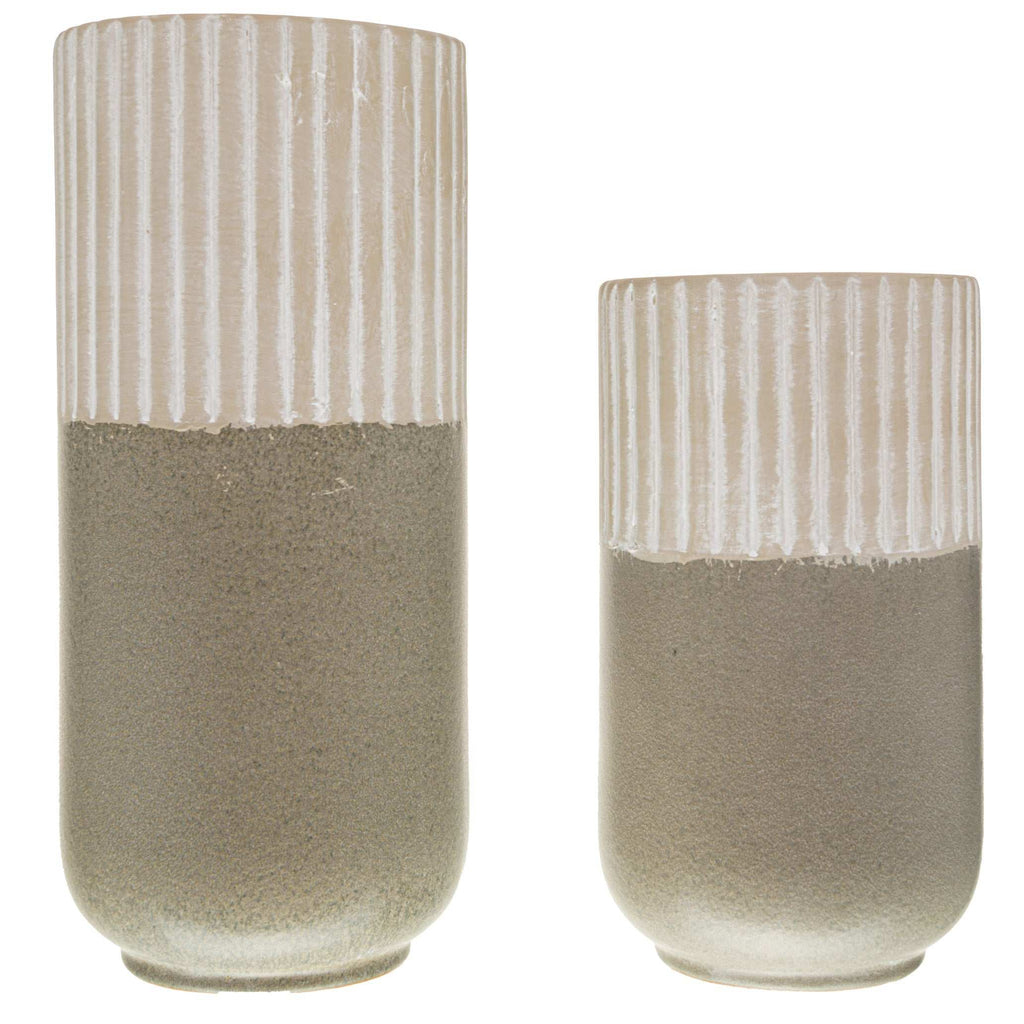 Mason Collection Grey Ceramic Straight Vase Shades 4 Seasons