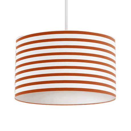 Shadow Bright Striped Lampshade in White and Rust for Modern Home Decor