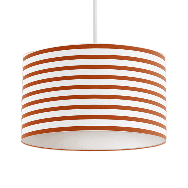 Shadow Bright Striped Lampshade in White and Rust for Modern Home Decor