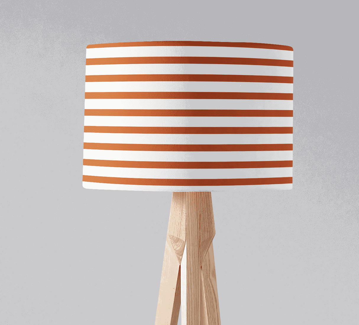 Striped lampshade in orange and white for modern decor by Shadow Bright