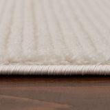 Soft white Striped Rug with a textured finish for enhancing interior decor