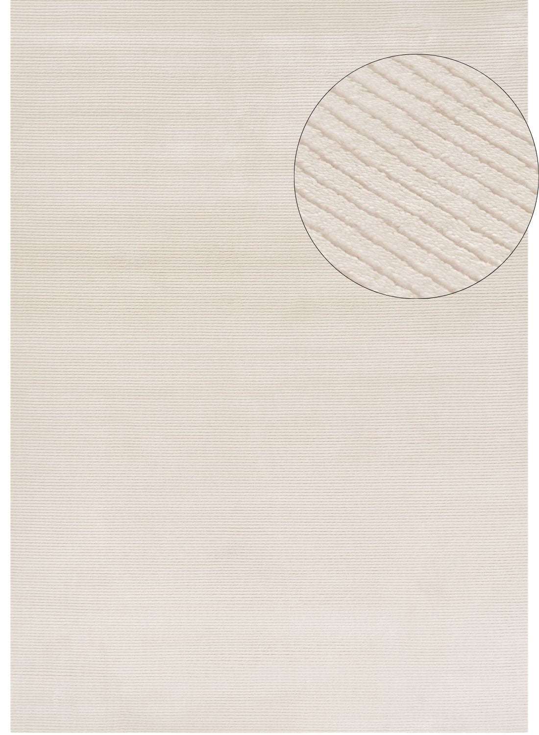 Elegant striped rug in light cream colour with subtle texture for modern home decor