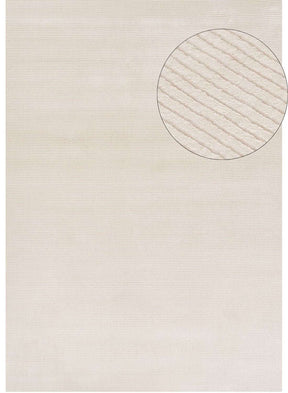 Elegant striped rug in light cream colour with subtle texture for modern home decor
