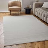 Modern Striped Rug in Soft Grey, perfect for enhancing living room decor
