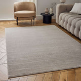 Stylish Striped Rug in neutral tones for modern living room decor and comfort