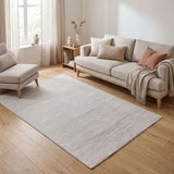 Stylish Striped Rug in a modern living room with soft furniture and natural light