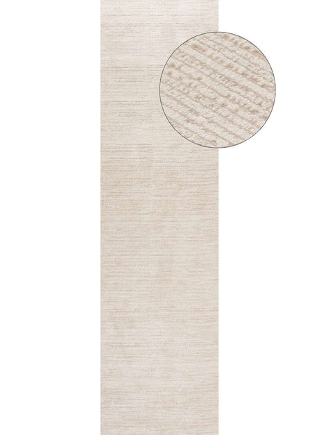 Striped Rug in a soft beige colour with a textured surface for elegant home decor