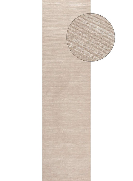 Striped Rug from The Rugs in a neutral tan colour with a subtle textured pattern