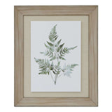Watercolour Bracken Fern In Washed Wood Frame BROWN WOOD Shades 4 Seasons