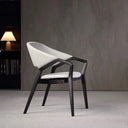 Nisu Home Stylish Modern Chair with Ergonomic Design in White and Black Finish