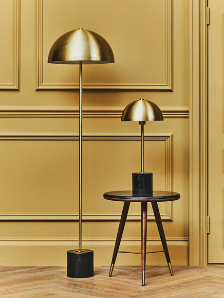 Orsina Floor Lamp in Stylish Gold Finish with Modern Design and Matching Table Lamp