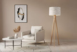 Shadow Bright modern lampshade on a stylish tripod floor lamp in a contemporary living room setting
