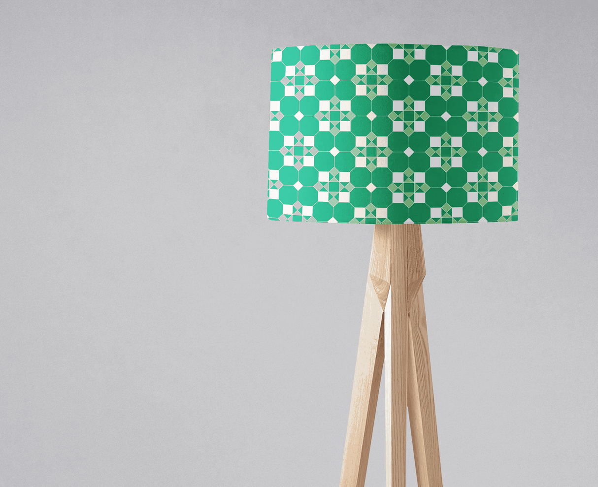 Contemporary green patterned lampshade for stylish home lighting from Shadow Bright