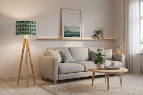 Shadow Bright Lampshade on a stylish floor lamp in a modern living room setting