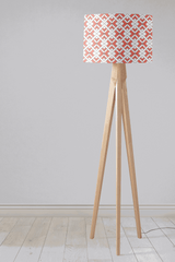 Shadow Bright Lampshade with a geometric design on a modern tripod floor lamp