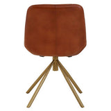Orsina Leather Chair with a warm brown finish and sleek golden legs, perfect for any living space