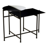 Orsina Modern Side Table in Black and White Design with Sleek Metal Frame