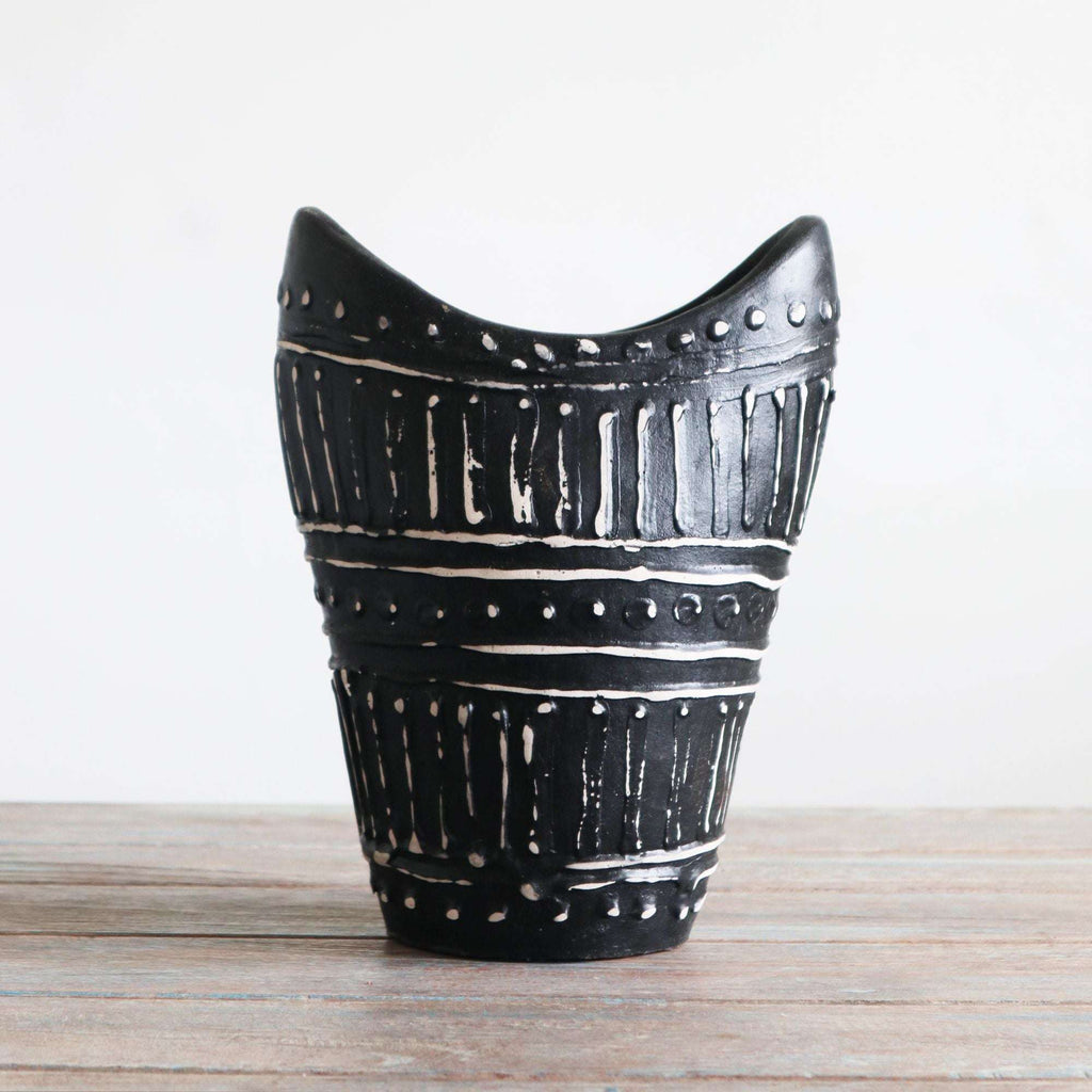 Shades 4 Seasons Swirls Shaped Vase - Balinese Ceramic Art AW-Dropship