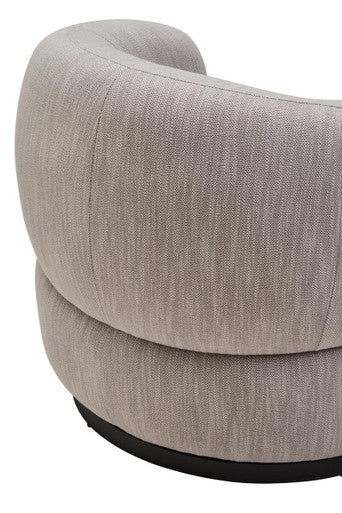 Bordo Textured Grey Curved Swivel Chair Orsina