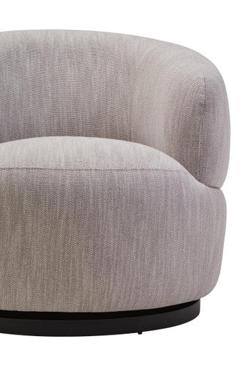 Bordo Textured Grey Curved Swivel Chair Orsina