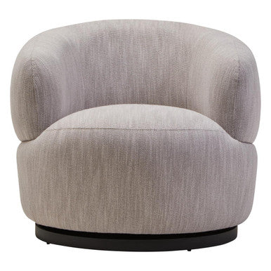 Bordo Textured Grey Curved Swivel Chair Orsina