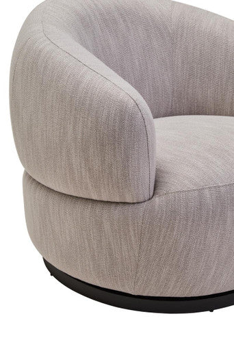 Bordo Textured Grey Curved Swivel Chair Orsina