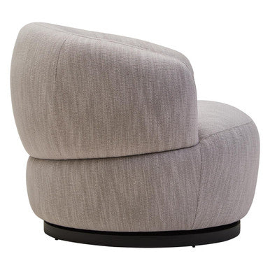 Bordo Textured Grey Curved Swivel Chair Orsina