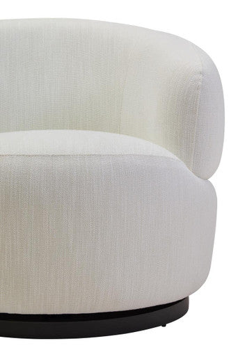 Bordo Textured Cream Curved Swivel Chair Orsina