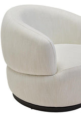 Bordo Textured Cream Curved Swivel Chair Orsina