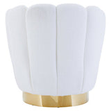 Orsina Swivel Chair in White with a Soft Texture and Stylish Gold Base