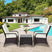 Rattan Garden Furniture 3 PCs Sofa Chair Table Bistro Set Wicker Weave White Outsunny