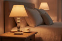 Setia Column Table Lamp With Linen Shade WHITE WOOD Shades 4 Seasons