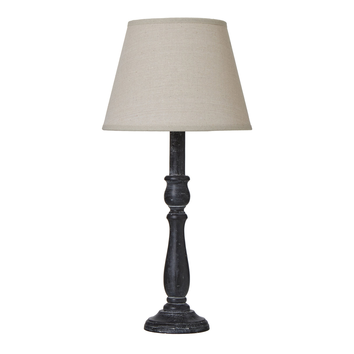 Ravenna Column Table Lamp With Linen Shade GREY WOOD Shades 4 Seasons