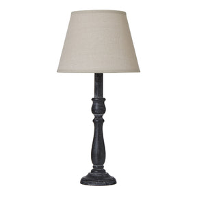 Ravenna Column Table Lamp With Linen Shade GREY WOOD Shades 4 Seasons