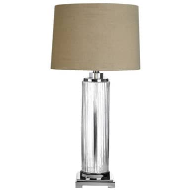 Alona Table Lamp With Stone Linen Shade Orsina