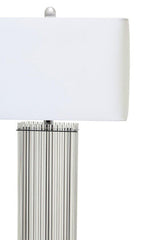 Orsina Table Lamp with a sleek chrome base and white rectangular shade for modern interiors