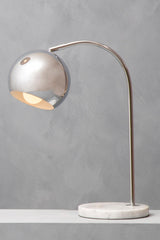 Orsina Table Lamp with a sleek chrome shade and marble base for modern home decor