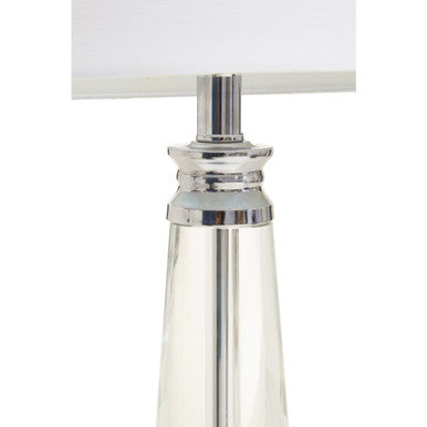 Orsina Table Lamp with a sleek chrome base and elegant glass design, perfect for modern interiors