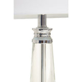 Orsina Table Lamp with a sleek chrome base and elegant glass design, perfect for modern interiors