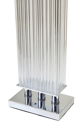 Orsina Table Lamp with ribbed glass design and sleek chrome base for modern interiors