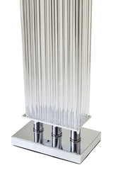 Orsina Table Lamp with ribbed glass design and sleek chrome base for modern interiors