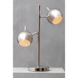 Orsina Table Lamp with Dual Round Shades and Chrome Finish for Modern Decor