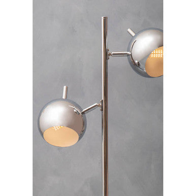 Orsina Table Lamp with sleek chrome finish and dual spherical light features for modern decor