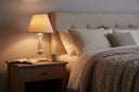 Capsa Column Table Lamp With Linen Shade GREY WOOD Shades 4 Seasons